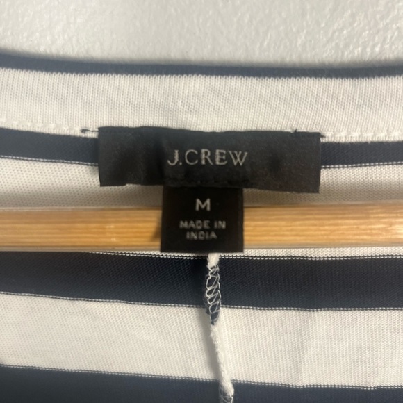 J Crew Womens Soft Cotton High Low Maxi Dress Nautical Navy White Stripe M - Picture 4 of 8